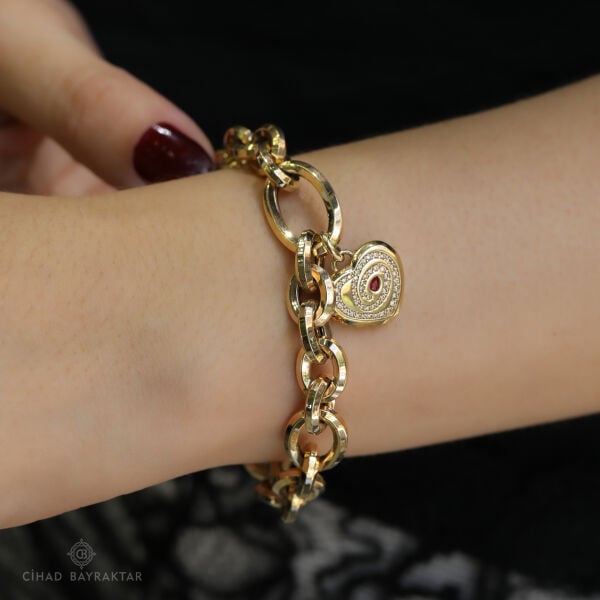 Cetaş Love&Heart Altın Bileklik