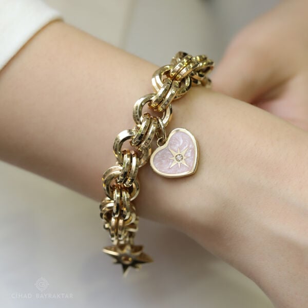Cetaş Love&Heart Altın Bileklik
