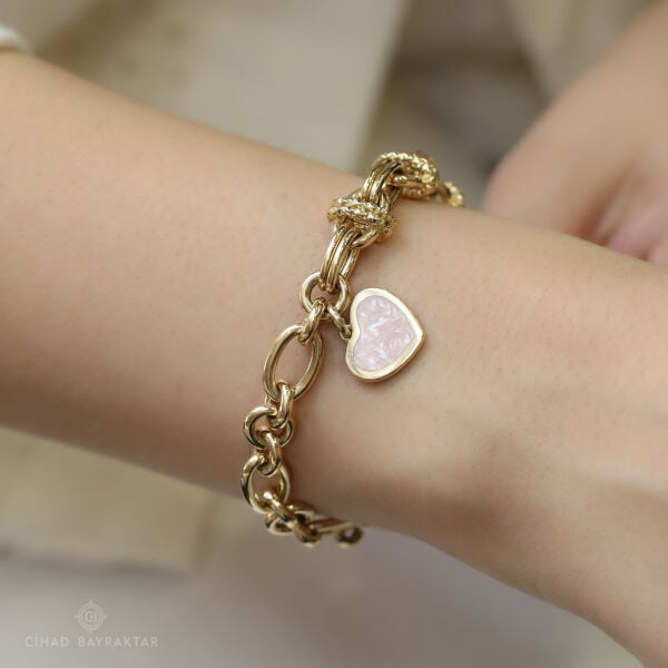 Cetaş Love&Heart Altın Bileklik