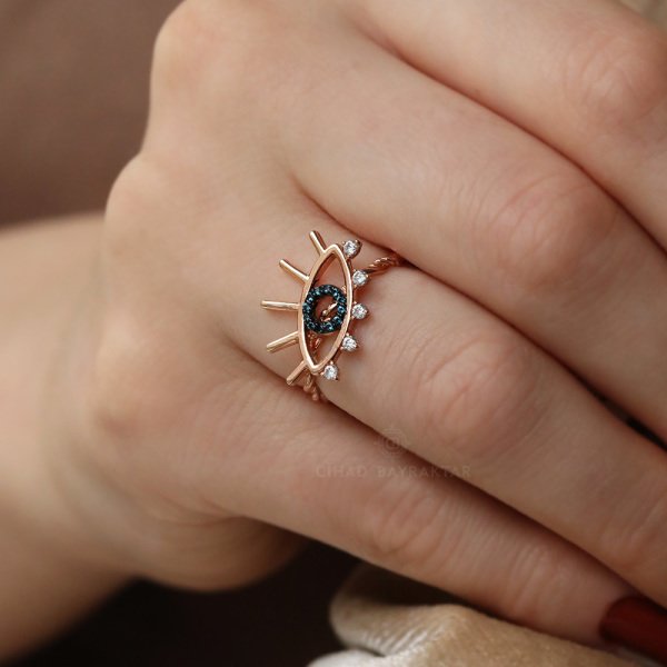 Kirpik Rose Altın Yüzük