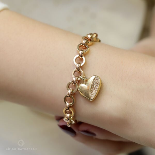 Cetaş Love&Heart Altın Bileklik