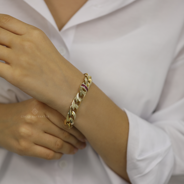 Ema Pembe Taşlı Bileklik