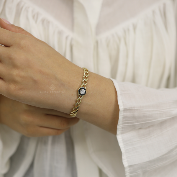 Taşlı Zincir Bileklik