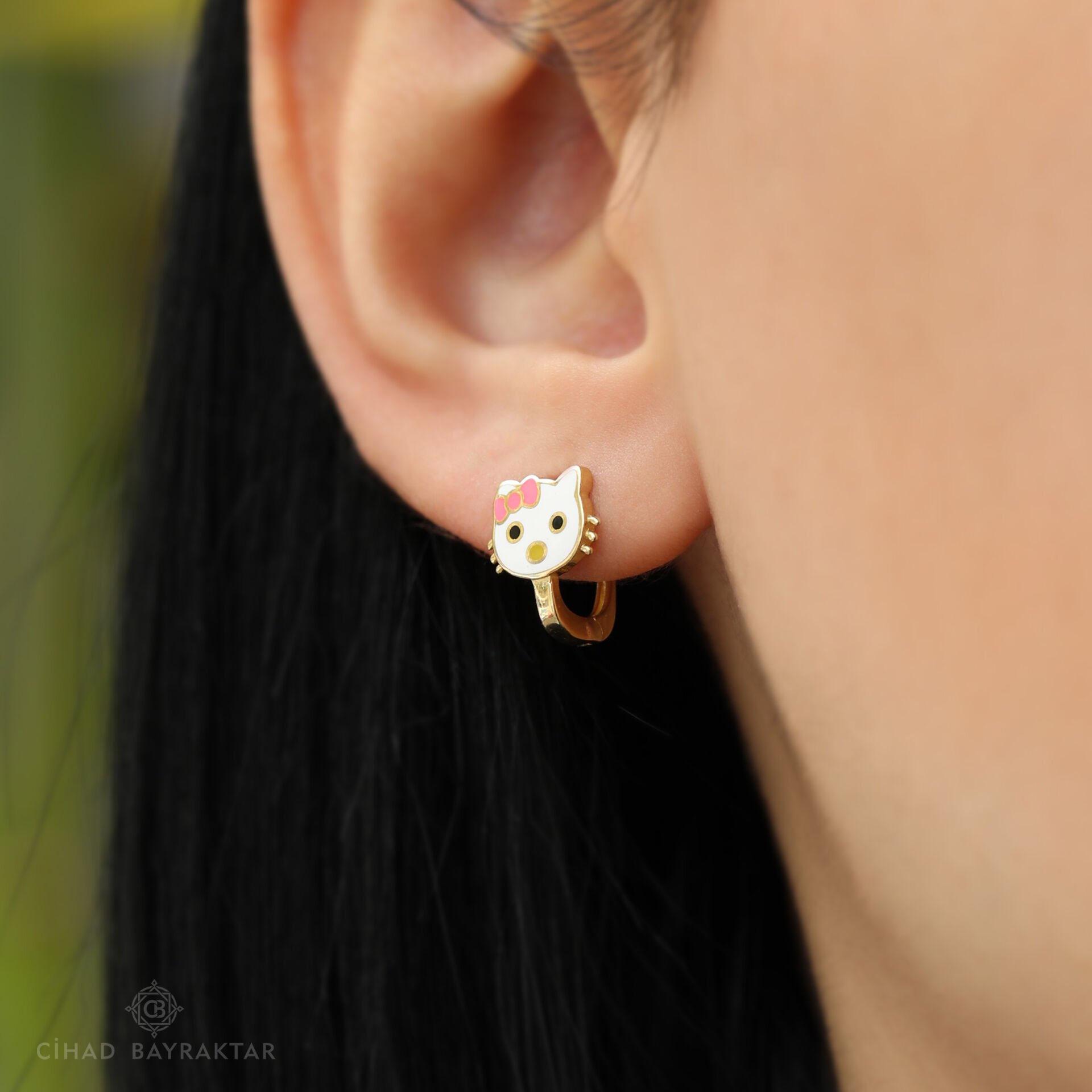 Çocuk HelloKitty Altın Küpe