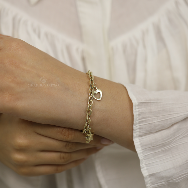 Kalp Zincir Bileklik