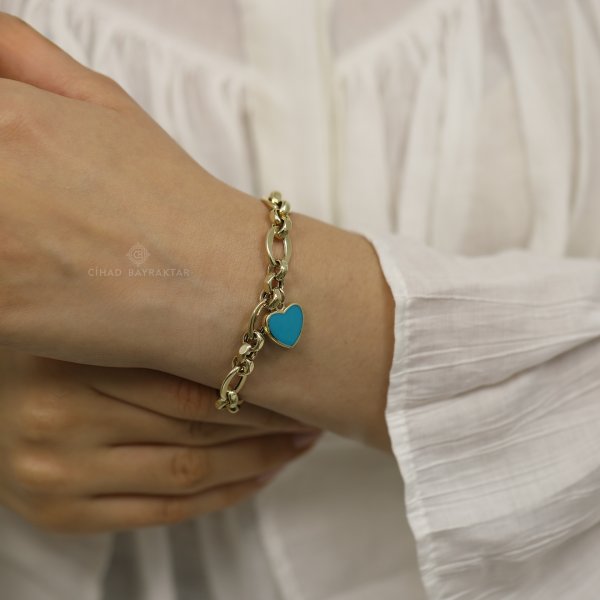 Kalp Zincir Bileklik