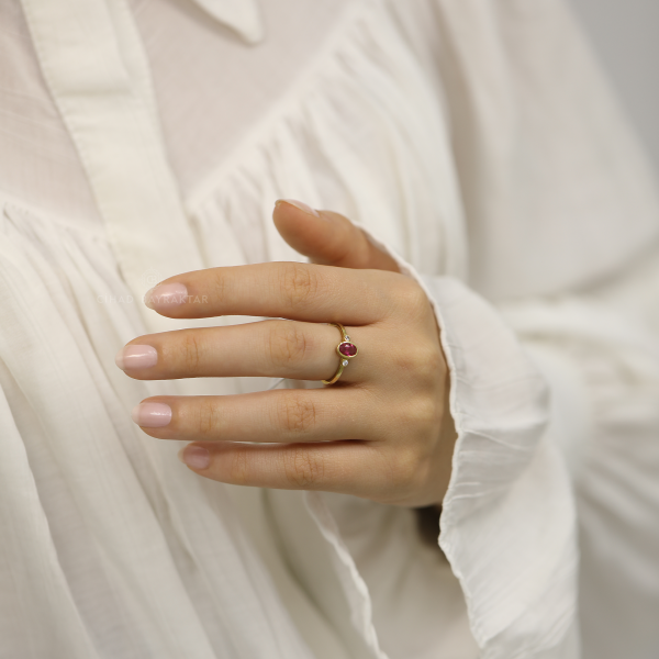 Pembe Taşlı Yüzük