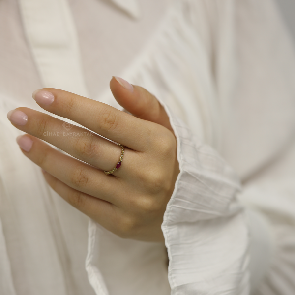 Pembe Taşlı Yüzük