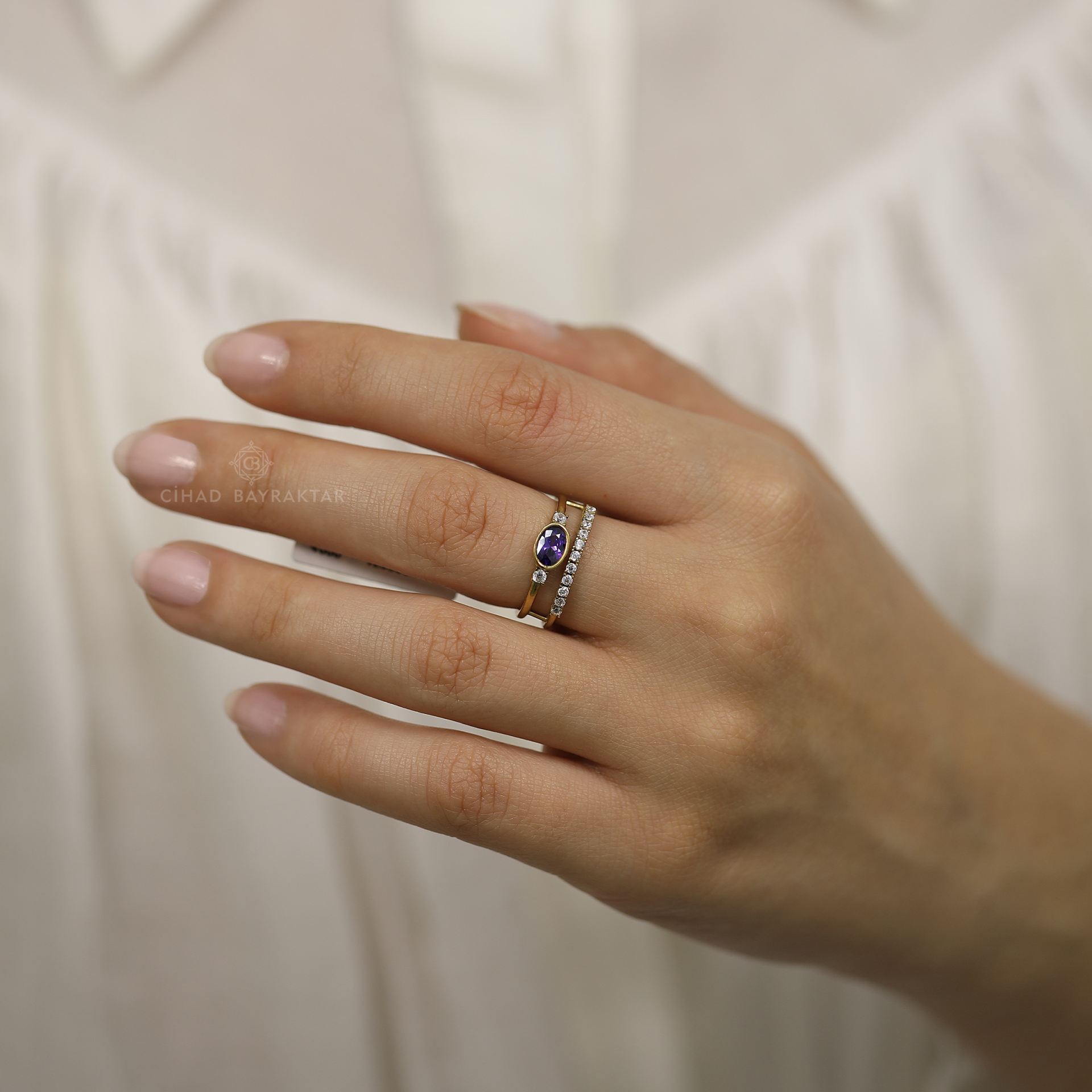 Mor Taşlı Yüzük