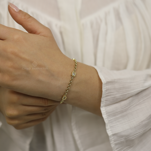 Taşlı Zincir Bileklik