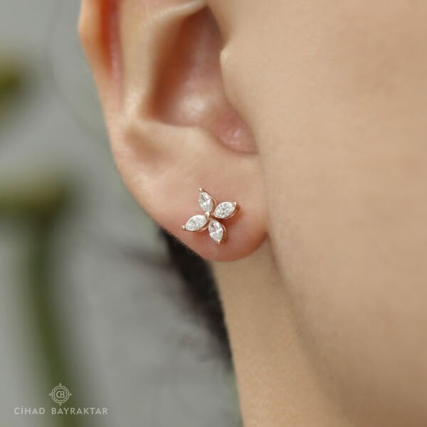 0,58 ct Pırlanta Markiz Küpe