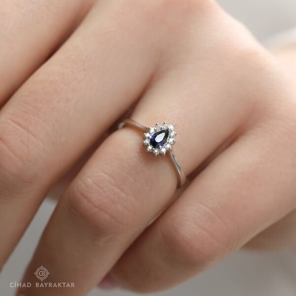 0,26 ct Safir Pırlanta Yüzük