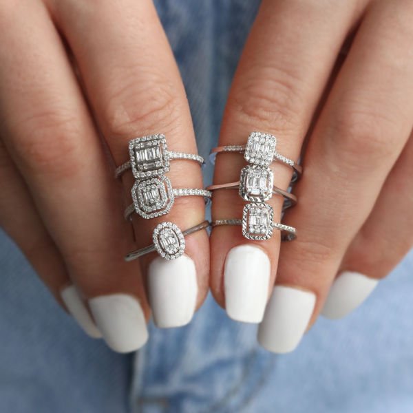 0,15 Ct. Baget Pırlanta Yüzük