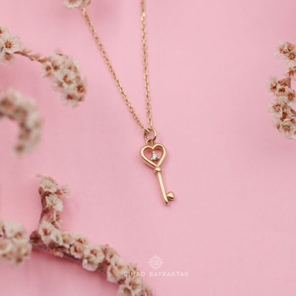 Mini Anahtar Altın Kolye