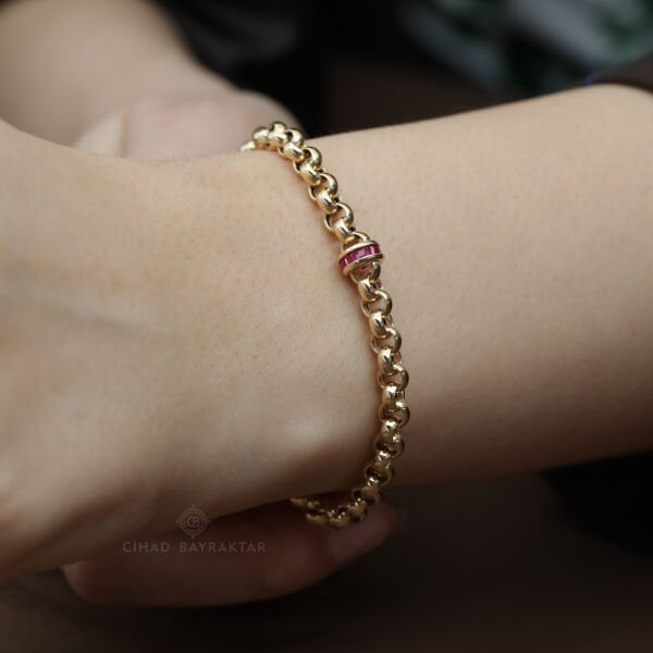 Cetaş Taşlı Altın Bileklik