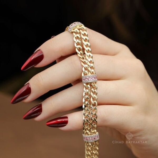 Ema Taşlı Zincir Bileklik