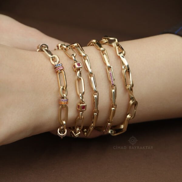 Cetaş Taşlı Altın Bileklik