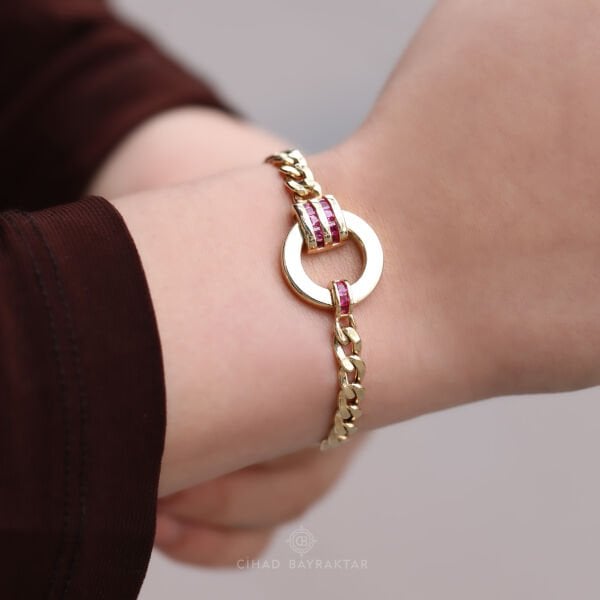 Cetaş Taşlı Altın Bileklik