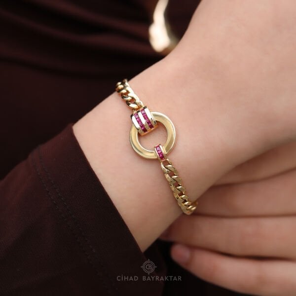 Cetaş Taşlı Altın Bileklik