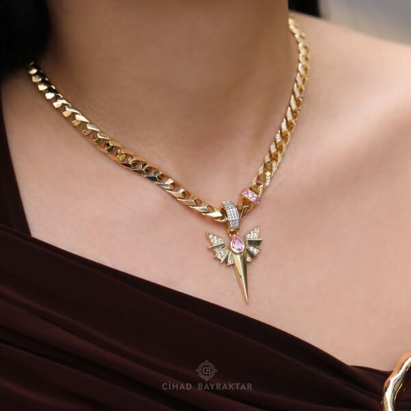 Ema Taşlı Altın Kolye