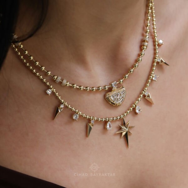 Ema Taşlı Altın Kolye