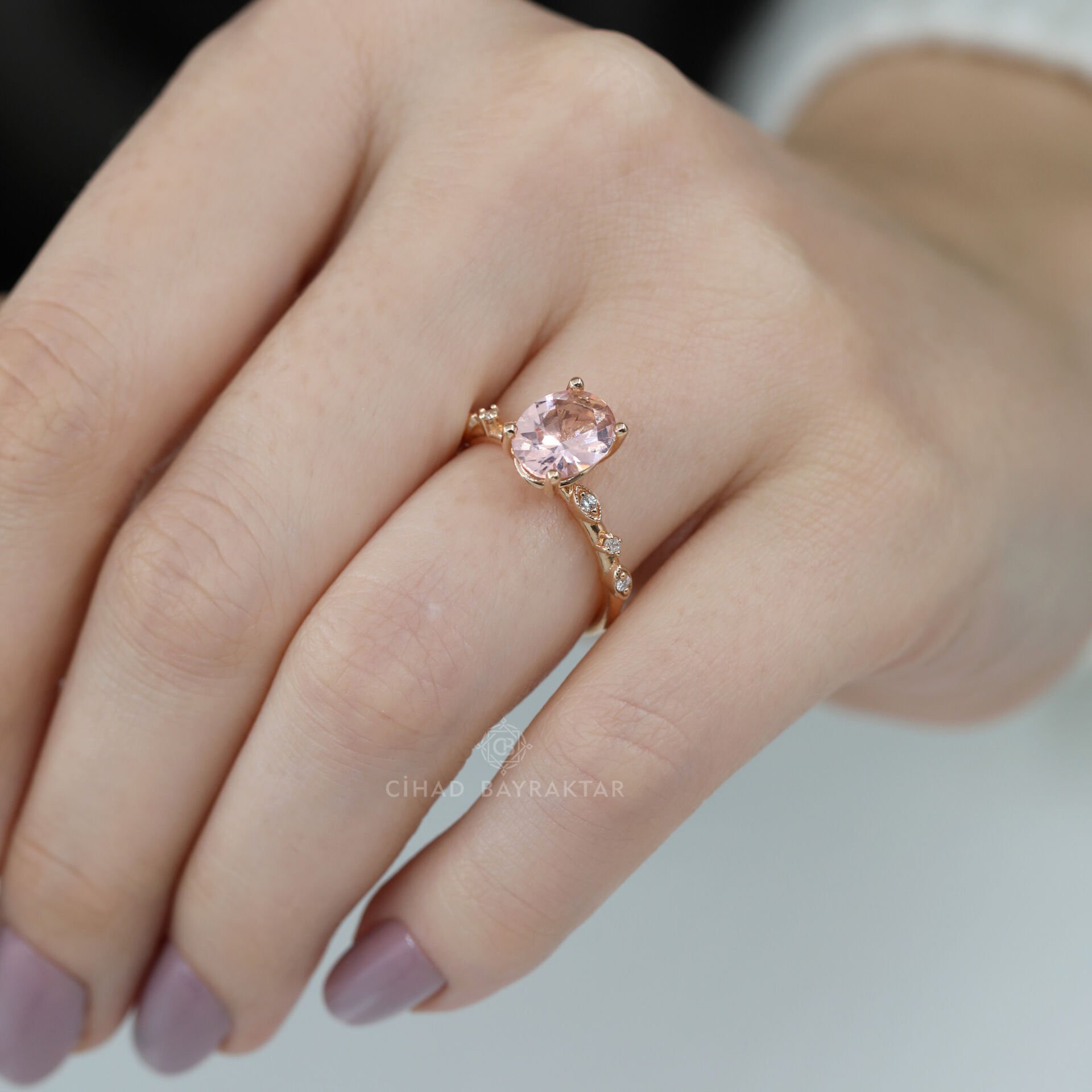 Vintage Morganite Pırlanta Yüzük