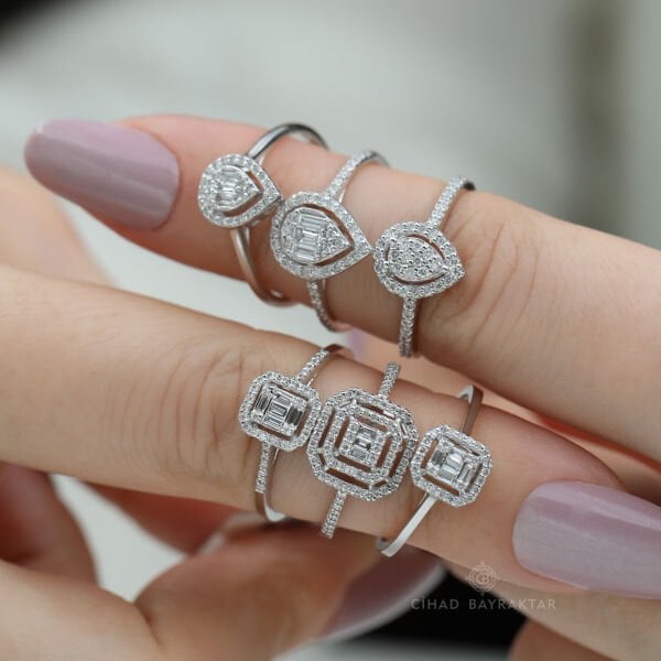 0,23 ct Pırlanta Baget Yüzük