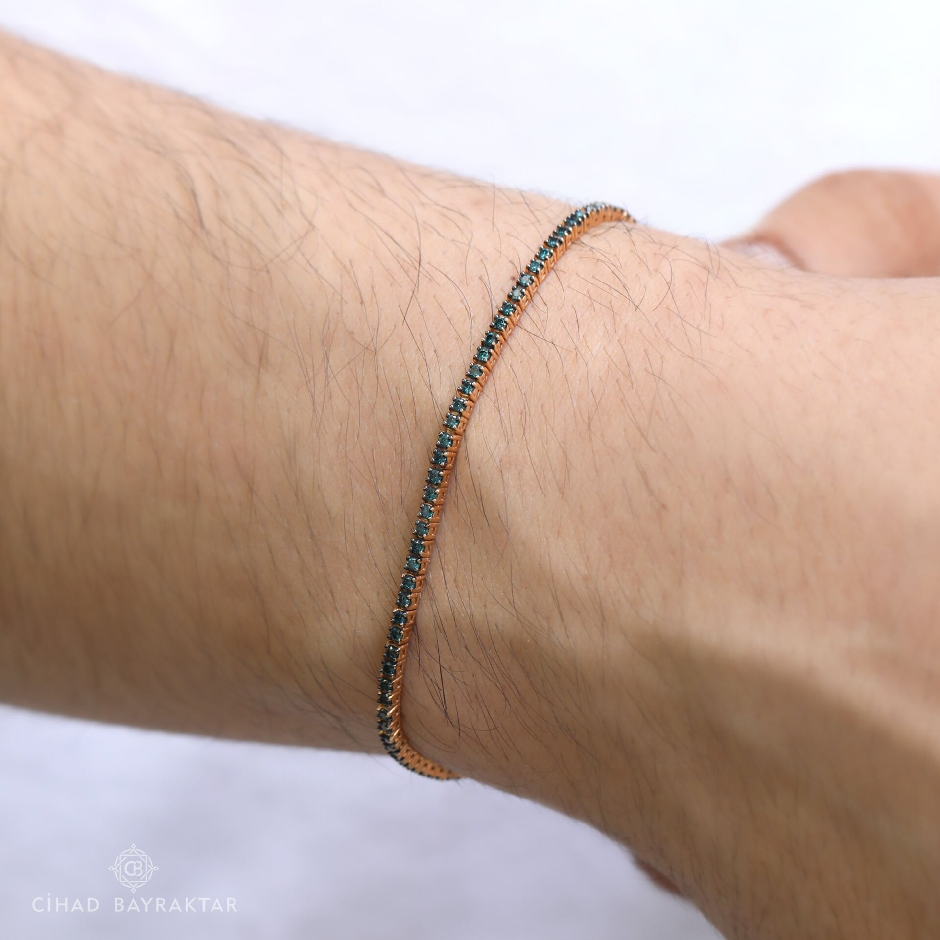 1.55 ct Mavi Pırlanta Erkek Bileklik