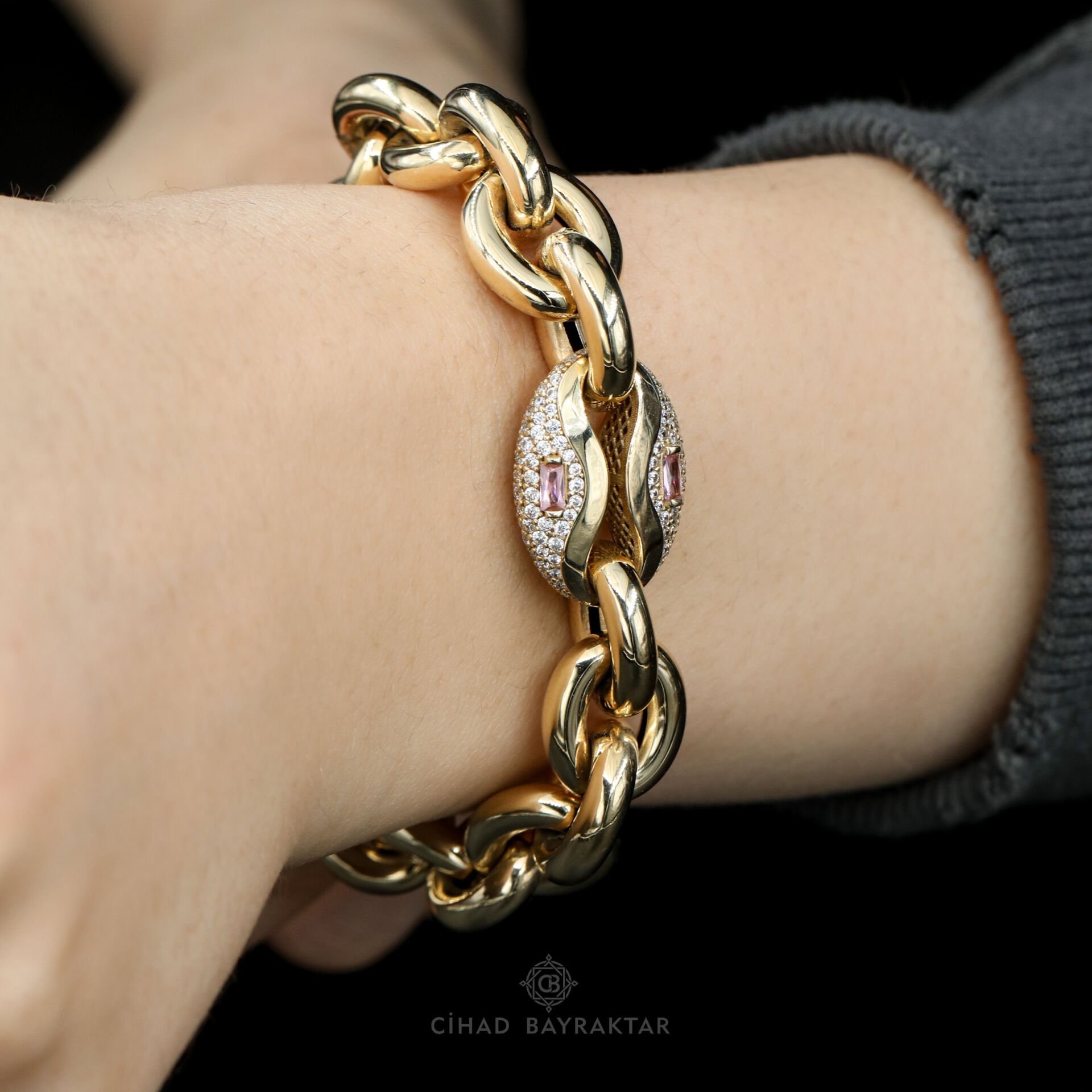 Ema Taşlı Altın Bileklik