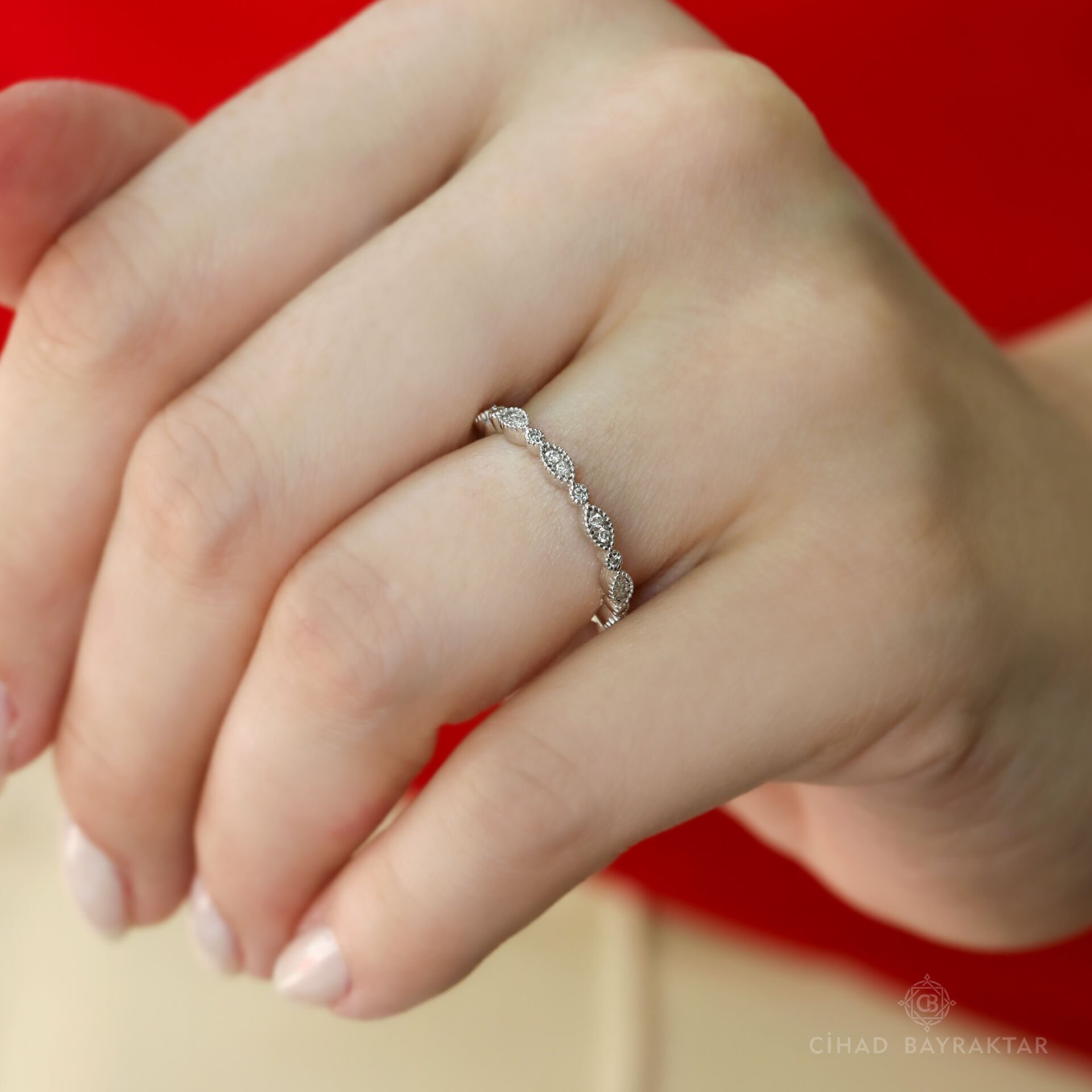 0.13 ct Pırlanta Yarım Tur Yüzük