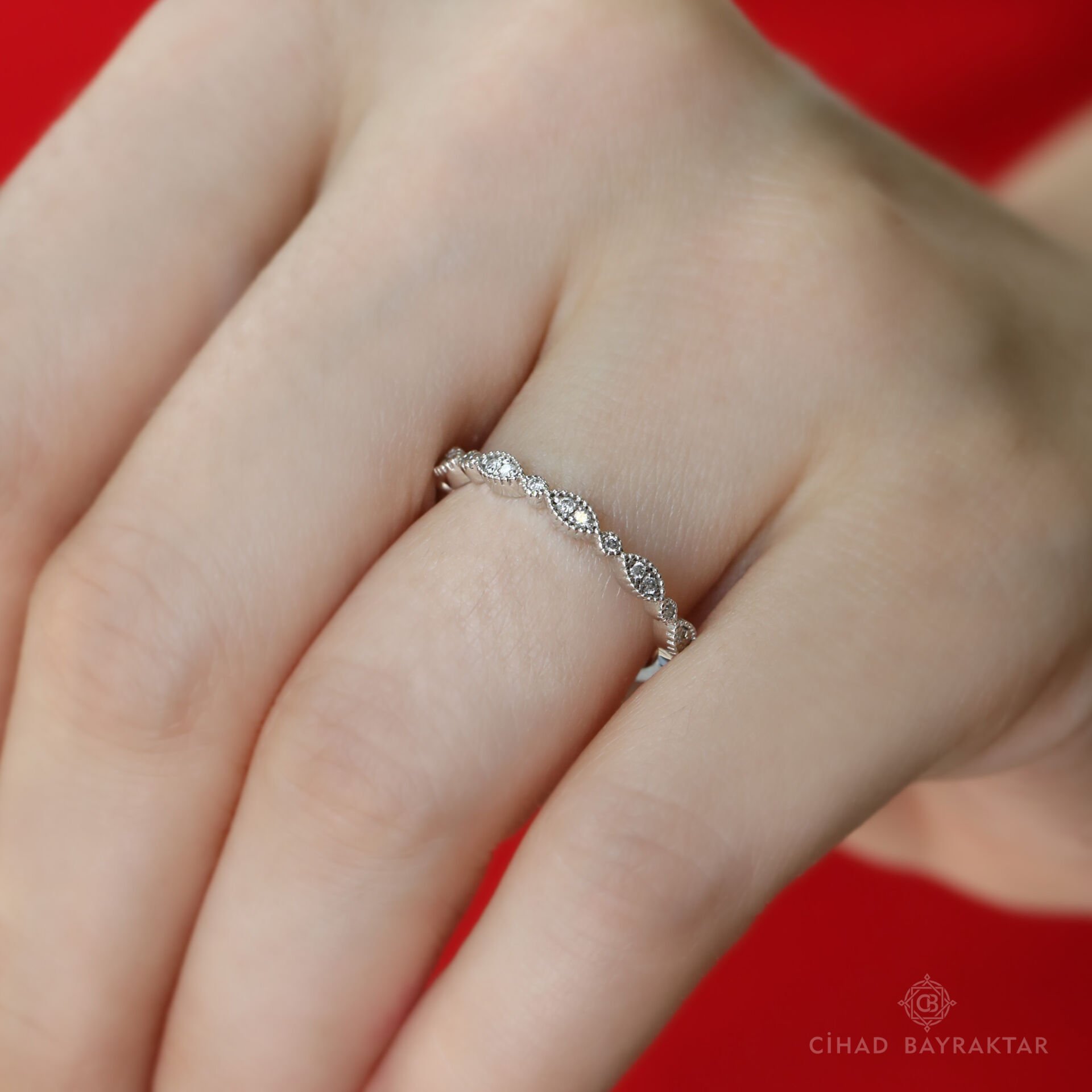 0.13 ct Pırlanta Yarım Tur Yüzük