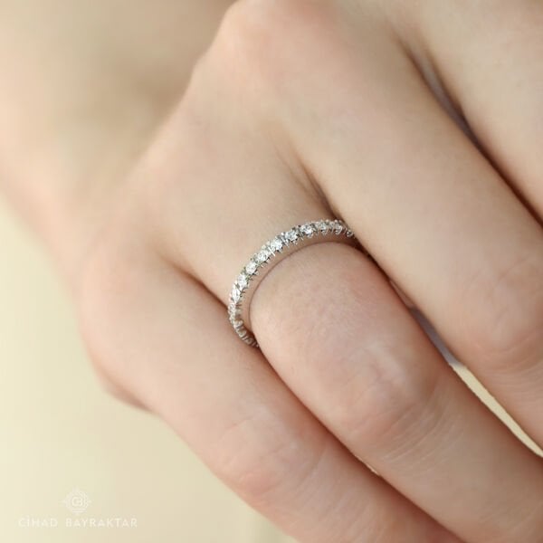 0.37 ct Pırlanta Yarım Tur Yüzük