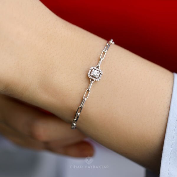 0,20 ct Baget Pırlanta Bileklik