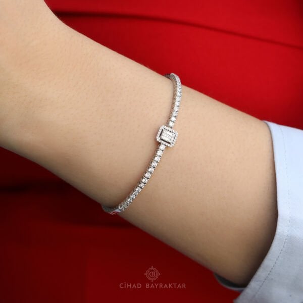 1,32 ct Baget Pırlanta Bileklik