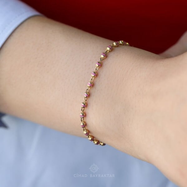 Mineli Altın Bileklik