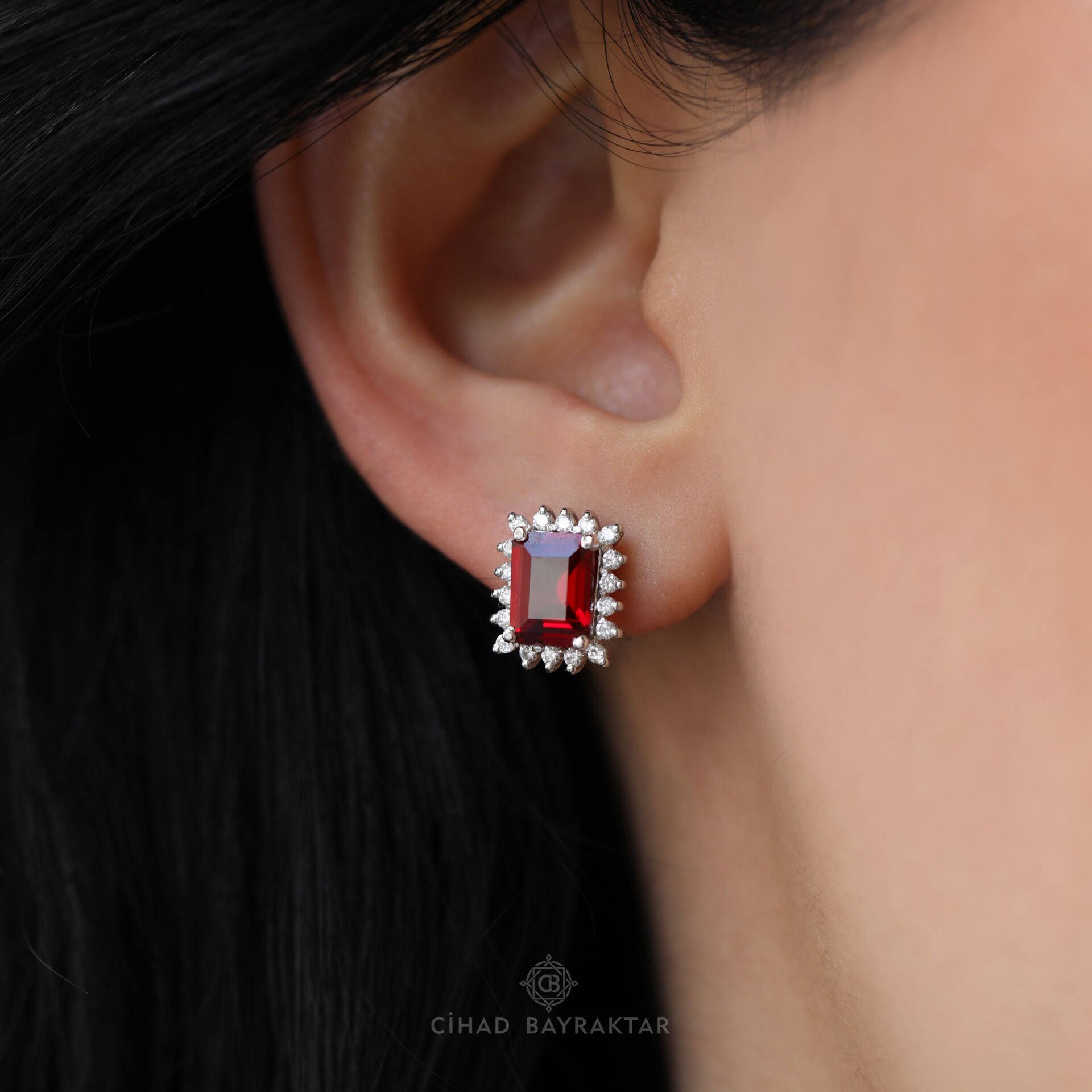 Yakut Pırlanta Küpe