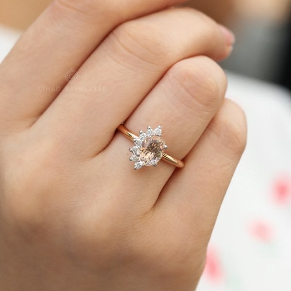 0,18 Ct. Morganite Pırlanta Yüzük
