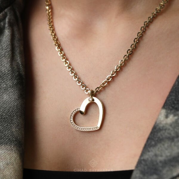Cetaş Love&Heart Altın Kolye