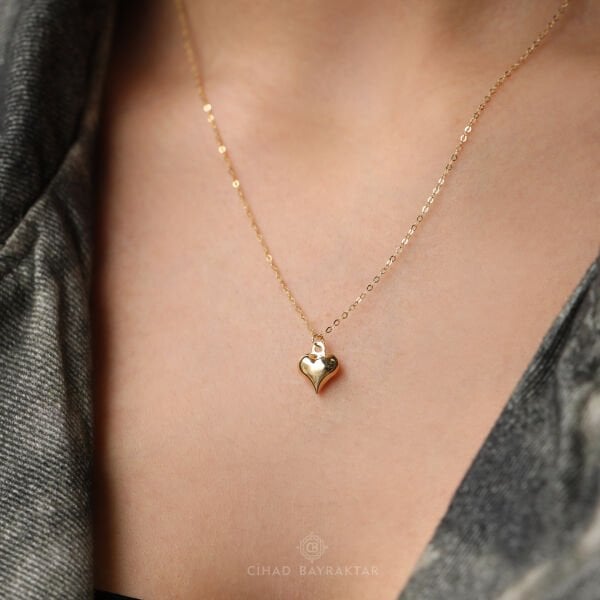 Kalp Model Altın Kolye