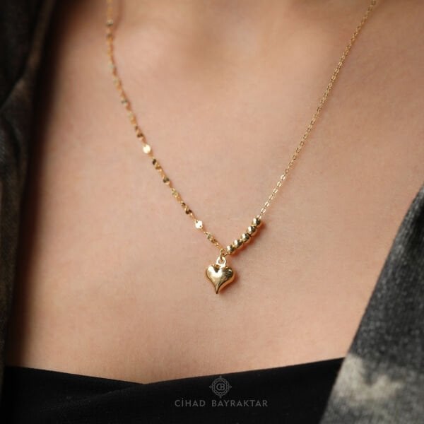 Kalp Model Altın Kolye