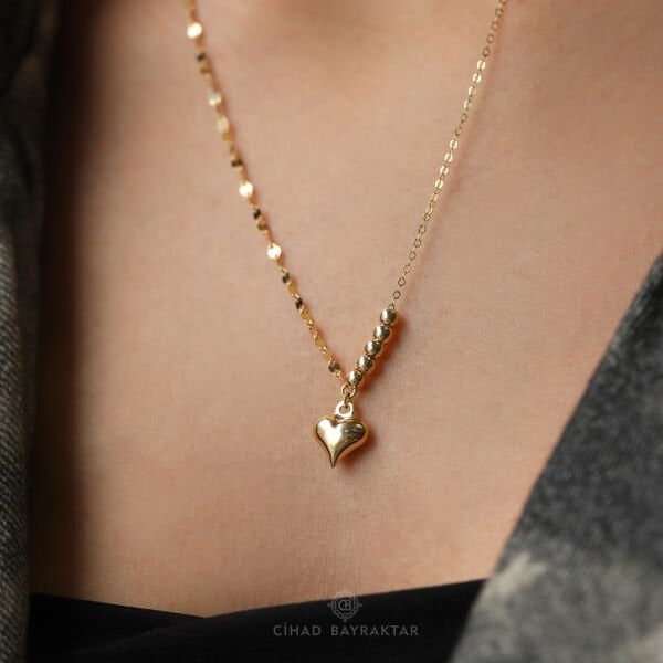 Kalp Model Altın Kolye