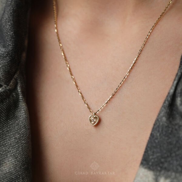 Cetaş Kalp Altın Kolye