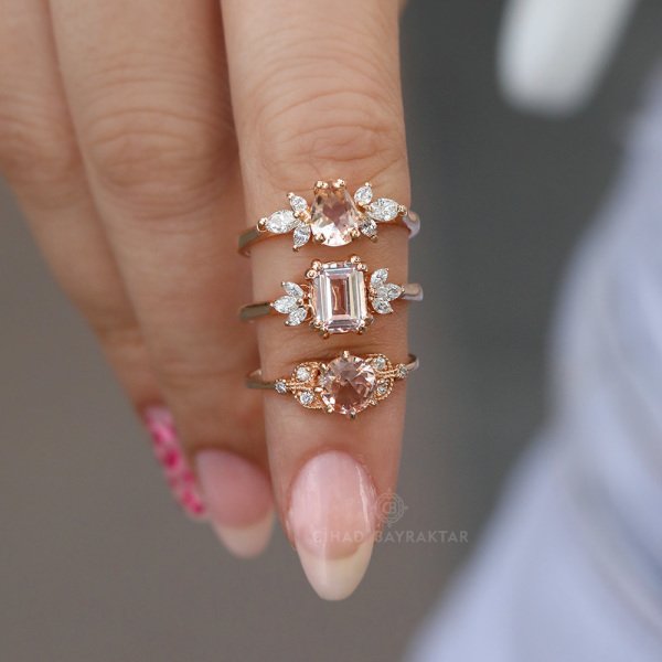 0,07 Ct.  Morganite Pırlanta Yüzük