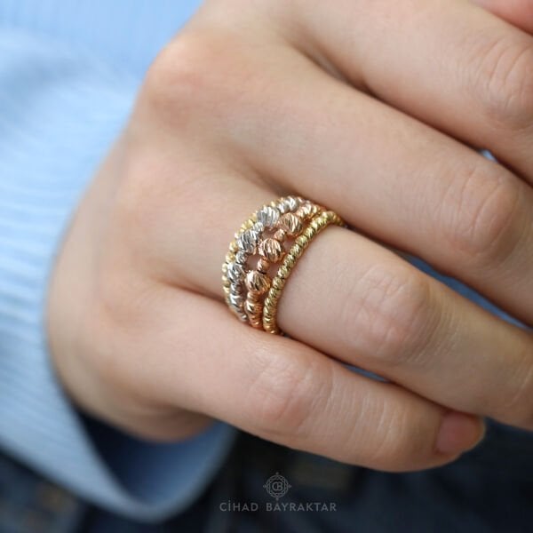 Dorika Renkli Altın Yüzük  