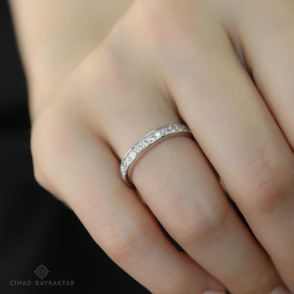 0.42 ct Pırlanta Yarım Tur Yüzük