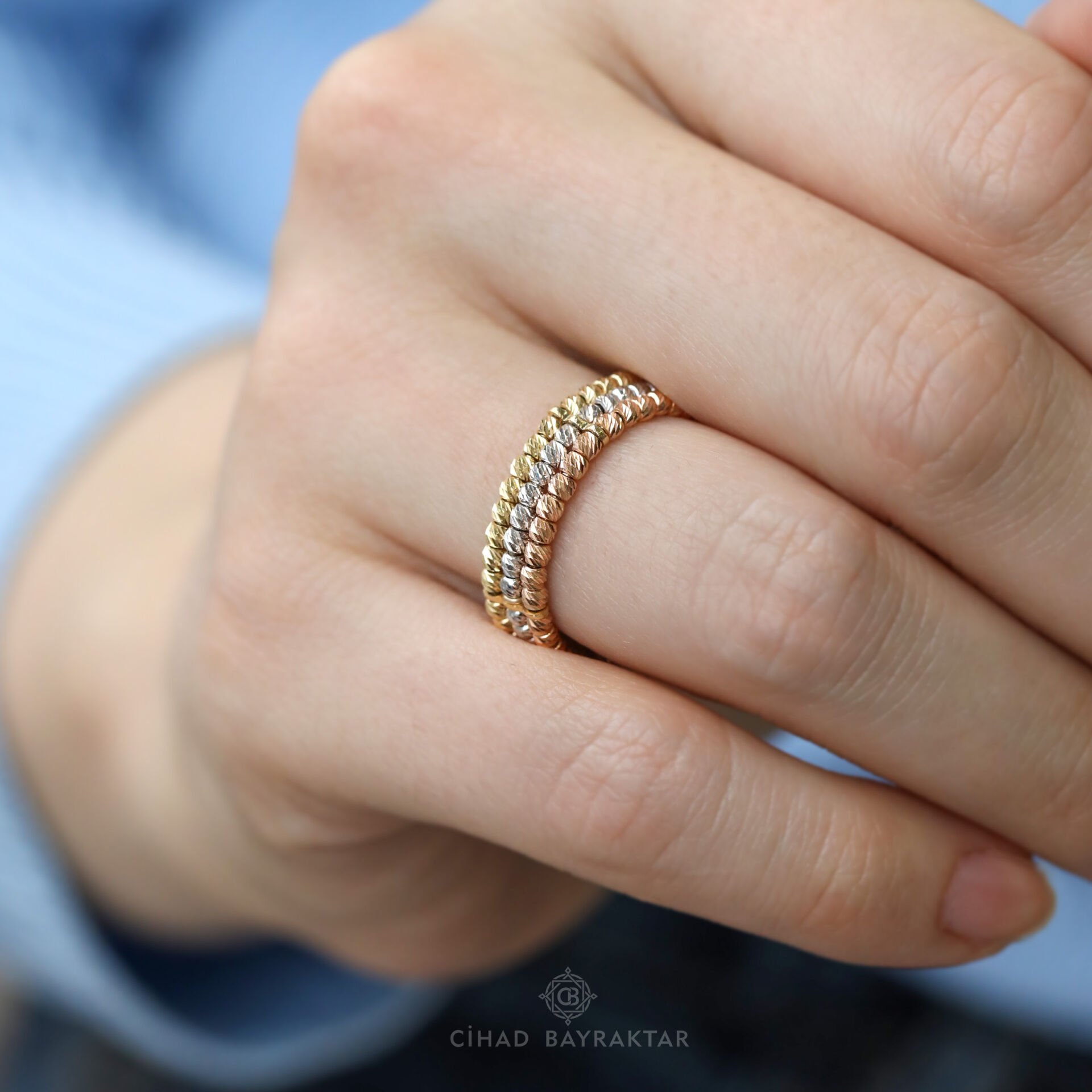 Dorika Renkli Altın Yüzük