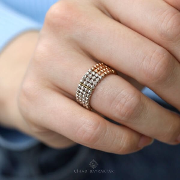 Dorika Renkli Altın Yüzük