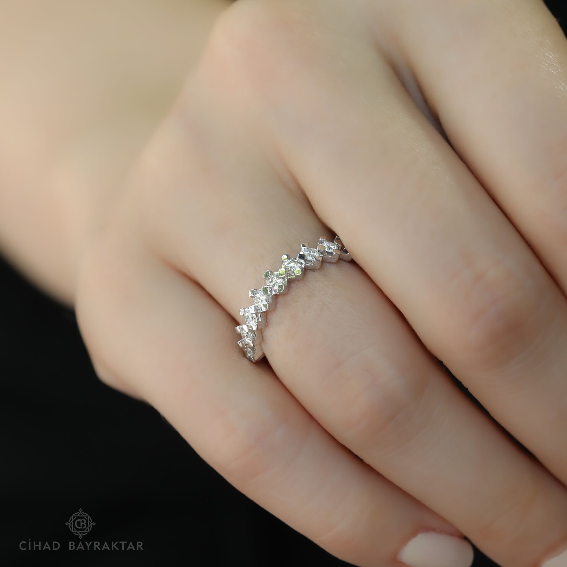 0.41 ct Pırlanta Yarım Tur Yüzük