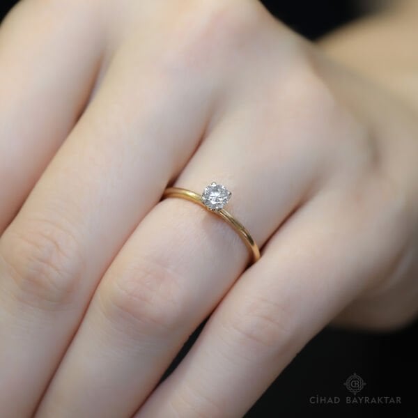 0.33 ct Pırlanta Rose Tektaş Yüzük