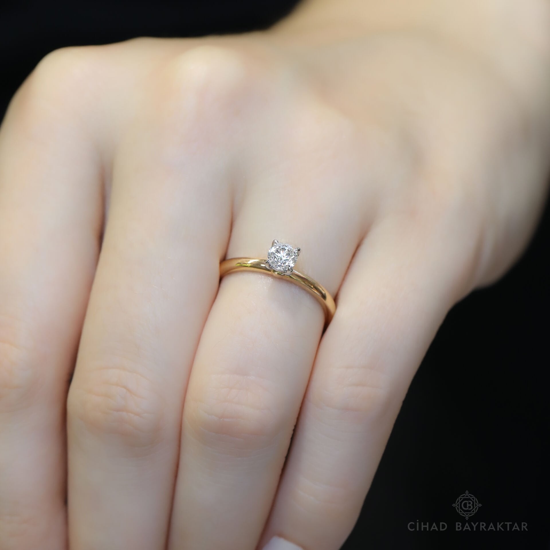 0.41 ct Pırlanta Rose Tektaş Yüzük